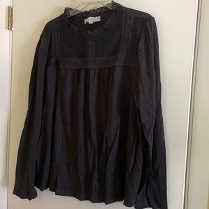 Black long sleeve t-shirt with lace detail
